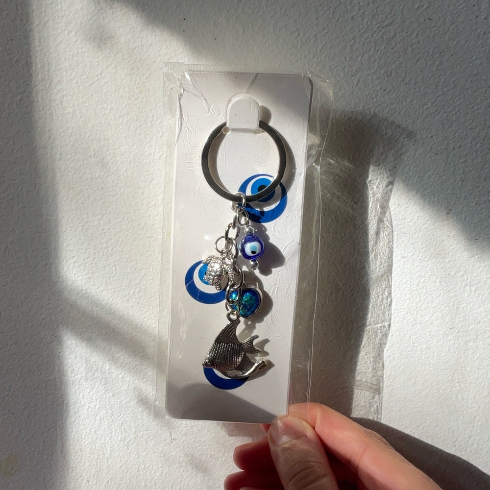 Evil Eye Ocean Themed Keychain